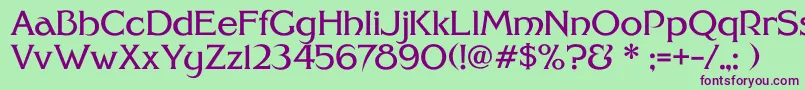 FhaModernidealclassicNc Font – Purple Fonts on Green Background