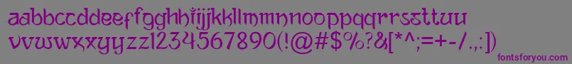 Шрифт AnandaNeptouch – фиолетовые шрифты на сером фоне