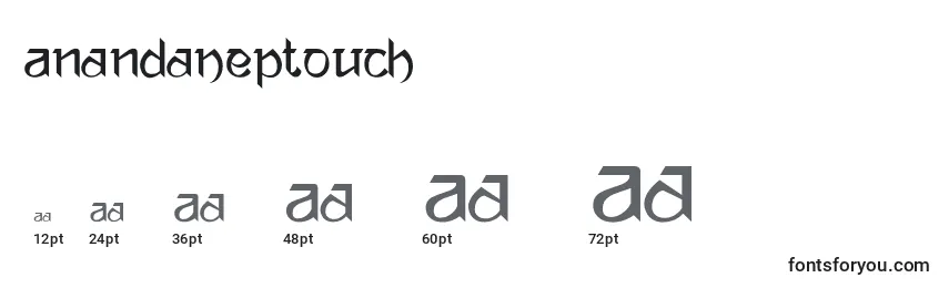Размеры шрифта AnandaNeptouch