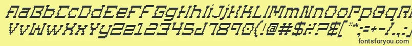 Czcionka SuperagoItalic – czarne czcionki na żółtym tle