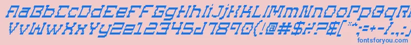 フォントSuperagoItalic – ピンクの背景に青い文字