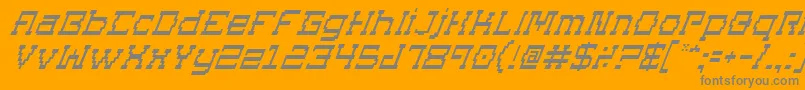 Czcionka SuperagoItalic – szare czcionki na pomarańczowym tle