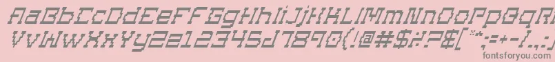 SuperagoItalic-fontti – harmaat kirjasimet vaaleanpunaisella taustalla