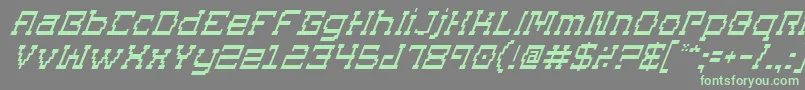 SuperagoItalic Font – Green Fonts on Gray Background