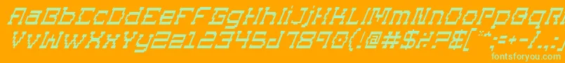 fuente SuperagoItalic – Fuentes Verdes Sobre Fondo Naranja