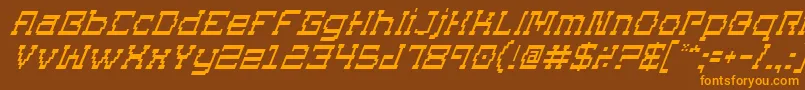 Fonte SuperagoItalic – fontes laranjas em um fundo marrom