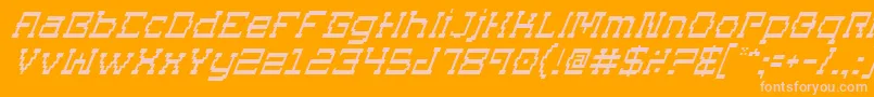 SuperagoItalic-Schriftart – Rosa Schriften auf orangefarbenem Hintergrund