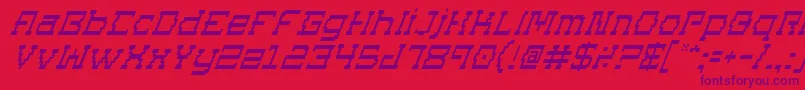 Police SuperagoItalic – polices violettes sur fond rouge