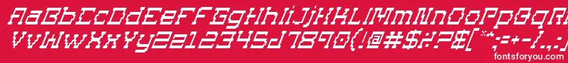 Fonte SuperagoItalic – fontes brancas em um fundo vermelho