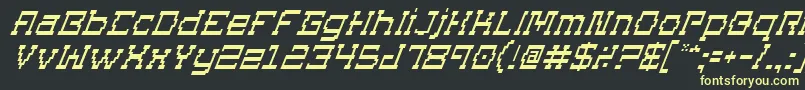 SuperagoItalic-fontti – keltaiset fontit mustalla taustalla