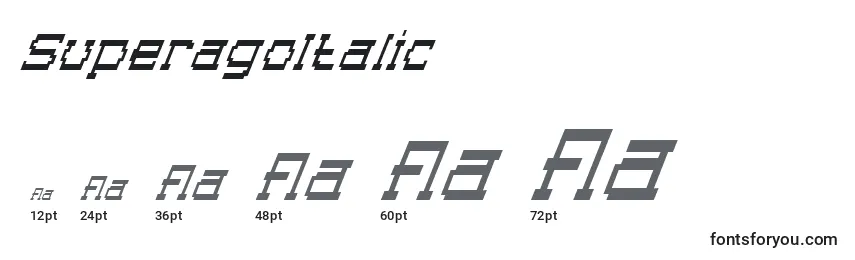 Größen der Schriftart SuperagoItalic