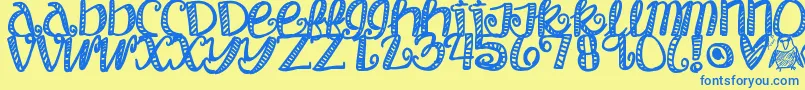 Objectumsexuality Font – Blue Fonts on Yellow Background