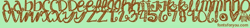 Objectumsexuality Font – Brown Fonts on Green Background