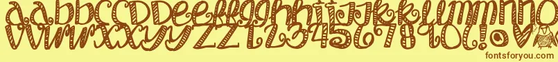 Objectumsexuality Font – Brown Fonts on Yellow Background