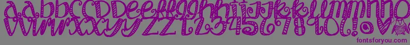 Objectumsexuality-fontti – violetit fontit harmaalla taustalla