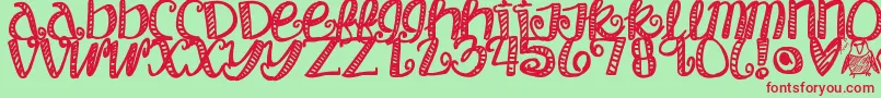 Objectumsexuality Font – Red Fonts on Green Background