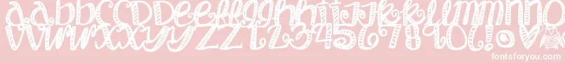 Objectumsexuality-Schriftart – Weiße Schriften auf rosa Hintergrund