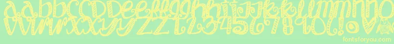 Objectumsexuality Font – Yellow Fonts on Green Background