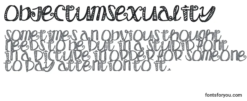 Schriftart Objectumsexuality