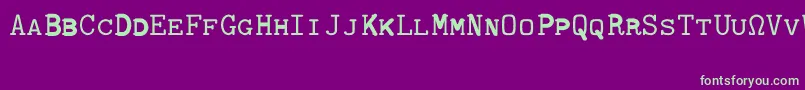 Шрифт CmTypewritercapsRegular – зелёные шрифты на фиолетовом фоне