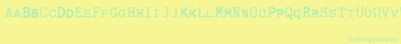 Police CmTypewritercapsRegular – polices vertes sur fond jaune