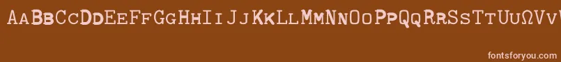 CmTypewritercapsRegular Font – Pink Fonts on Brown Background