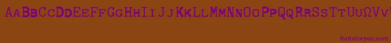 CmTypewritercapsRegular Font – Purple Fonts on Brown Background