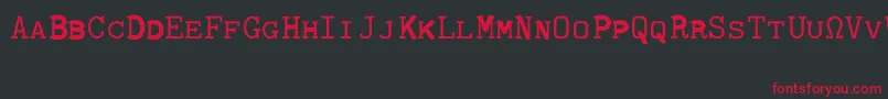 Шрифт CmTypewritercapsRegular – красные шрифты на чёрном фоне