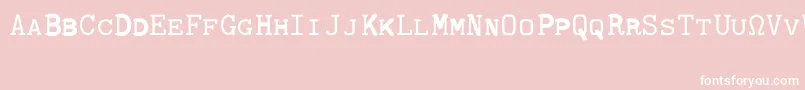 Weitere Informationen zur CmTypewritercapsRegular-Schriftart CmTypewritercapsRegular-Schriftart – Weiße Schriften auf rosa Hintergrund