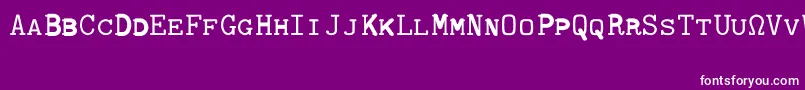 CmTypewritercapsRegular Font – White Fonts on Purple Background