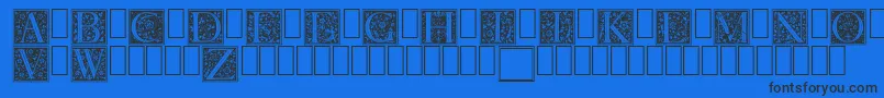 フォントFirenze – 黒い文字の青い背景