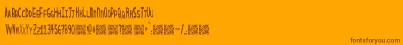 Drafthouse-Schriftart – Braune Schriften auf orangefarbenem Hintergrund