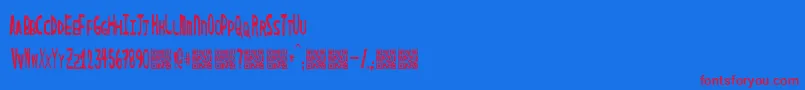 Drafthouse Font – Red Fonts on Blue Background