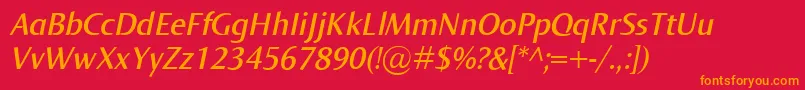 NormaSemiboldItalic Font – Orange Fonts on Red Background