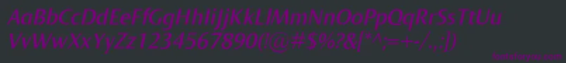 Шрифт NormaSemiboldItalic – фиолетовые шрифты на чёрном фоне