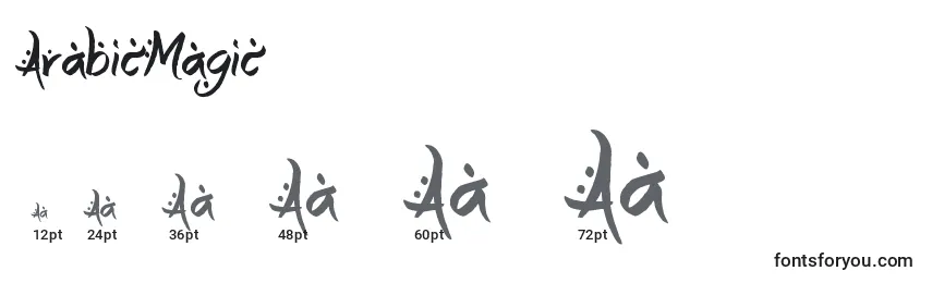 Размеры шрифта ArabicMagic