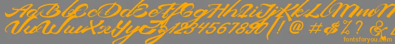 DevilEastFreeFont-Schriftart – Orangefarbene Schriften auf grauem Hintergrund