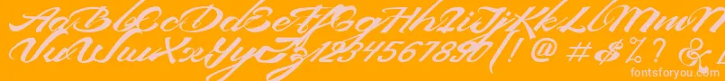 DevilEastFreeFont Font – Pink Fonts on Orange Background