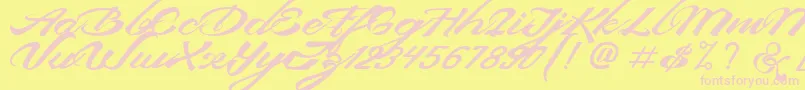 DevilEastFreeFont Font – Pink Fonts on Yellow Background