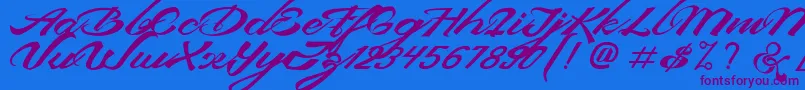 DevilEastFreeFont Font – Purple Fonts on Blue Background