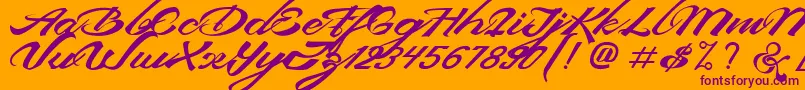 DevilEastFreeFont Font – Purple Fonts on Orange Background