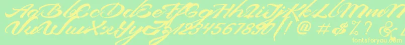 DevilEastFreeFont Font – Yellow Fonts on Green Background