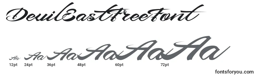 DevilEastFreeFont Font Sizes