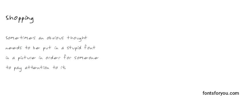 Review of the Shopping Font