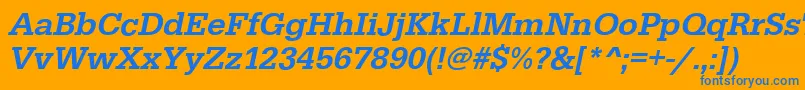 EgyptiennestdMediumitalic Font – Blue Fonts on Orange Background