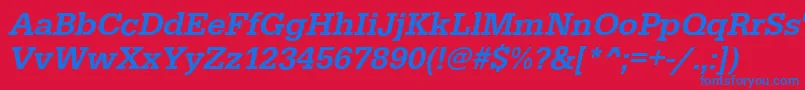 EgyptiennestdMediumitalic Font – Blue Fonts on Red Background