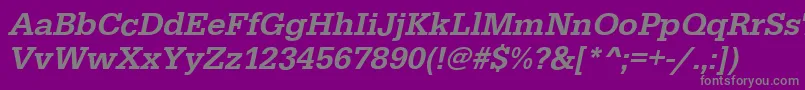 フォントEgyptiennestdMediumitalic – 紫の背景に灰色の文字