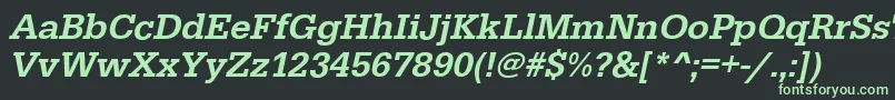 EgyptiennestdMediumitalic Font – Green Fonts on Black Background