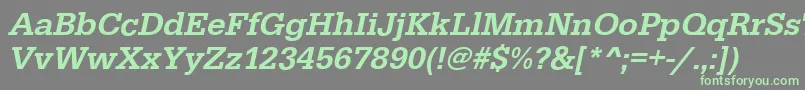 EgyptiennestdMediumitalic Font – Green Fonts on Gray Background