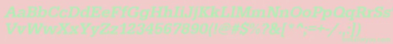 EgyptiennestdMediumitalic Font – Green Fonts on Pink Background
